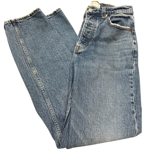 Abercrombie & Fitch Women's The Dad High Rise Blue Jeans 26/2R - Picture 3 of 7